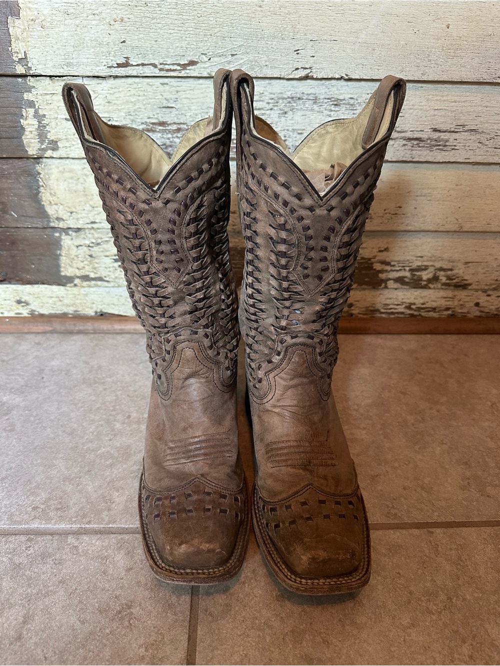 Corral Brown Braided Boots
